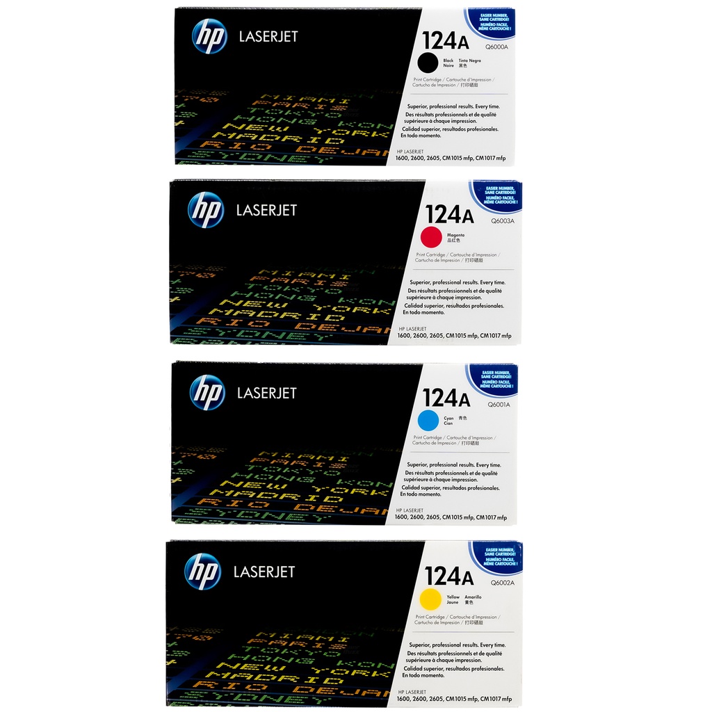 Original Cartridge - HP - 124A (Q6000A/ Q6001A/ Q6002A/ Q6003A) 4 Pack