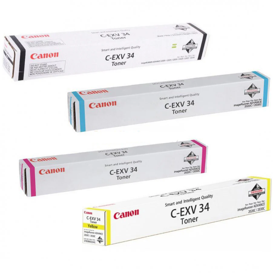Original Cartridge - Canon C-EXV 34  (Black/ Cyan/ Yellow/ Magenta) 4 Pack