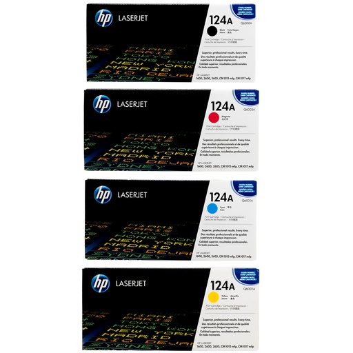 Original Cartridge - HP - 124A (Q6000A/ Q6001A/ Q6002A/ Q6003A) 4 Pack