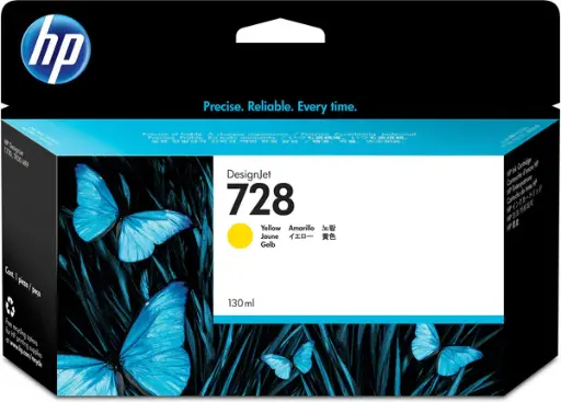 Original Plotter Ink Cartridge - HP 728 FJ965A Yellow