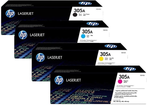 Original Cartridge - HP - 305A (CE410A/ CE411A/ CE412A/ CE413A)  4 Pack