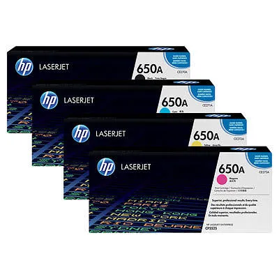 Original Cartridge - HP - 650A (CE270A/ CE271A/ CE272A/ CE273A) 4 Pack